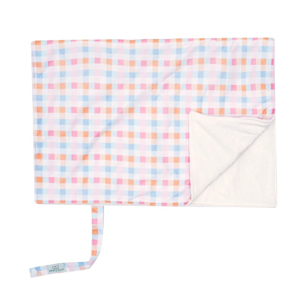 Bear & Moo Pastel Plaid Reusable Change Mat