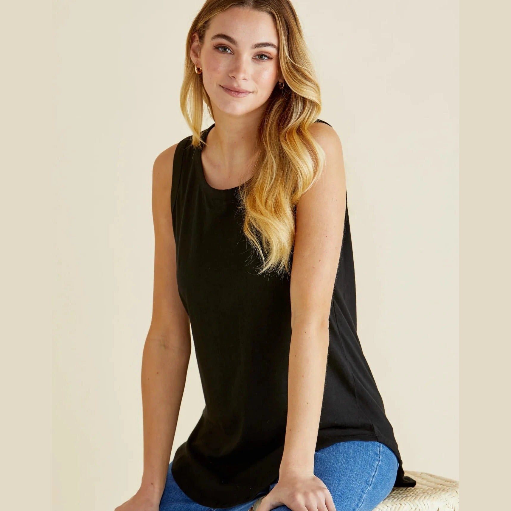 Betty Basis Keira Tank | Black available at Bear & Moo