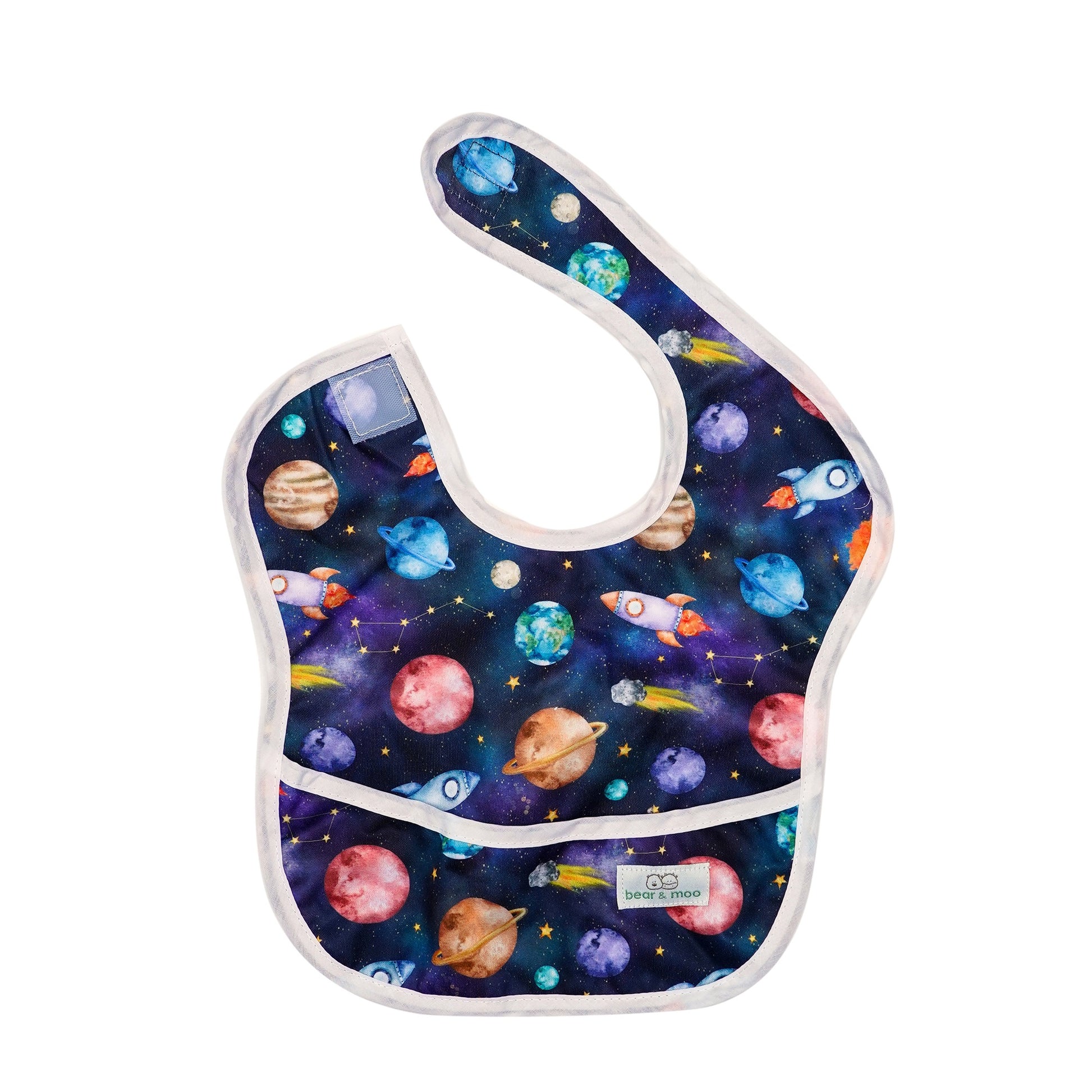 Bear & Moo Classic Bib | Space Rockets