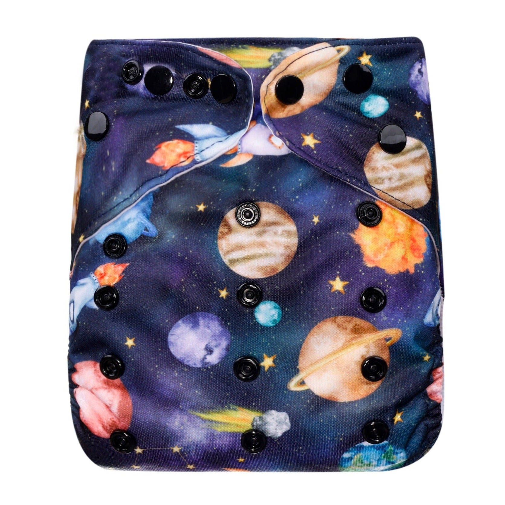 Bear & Moo Space Rockets Cloth Nappy | One Size Fits Most