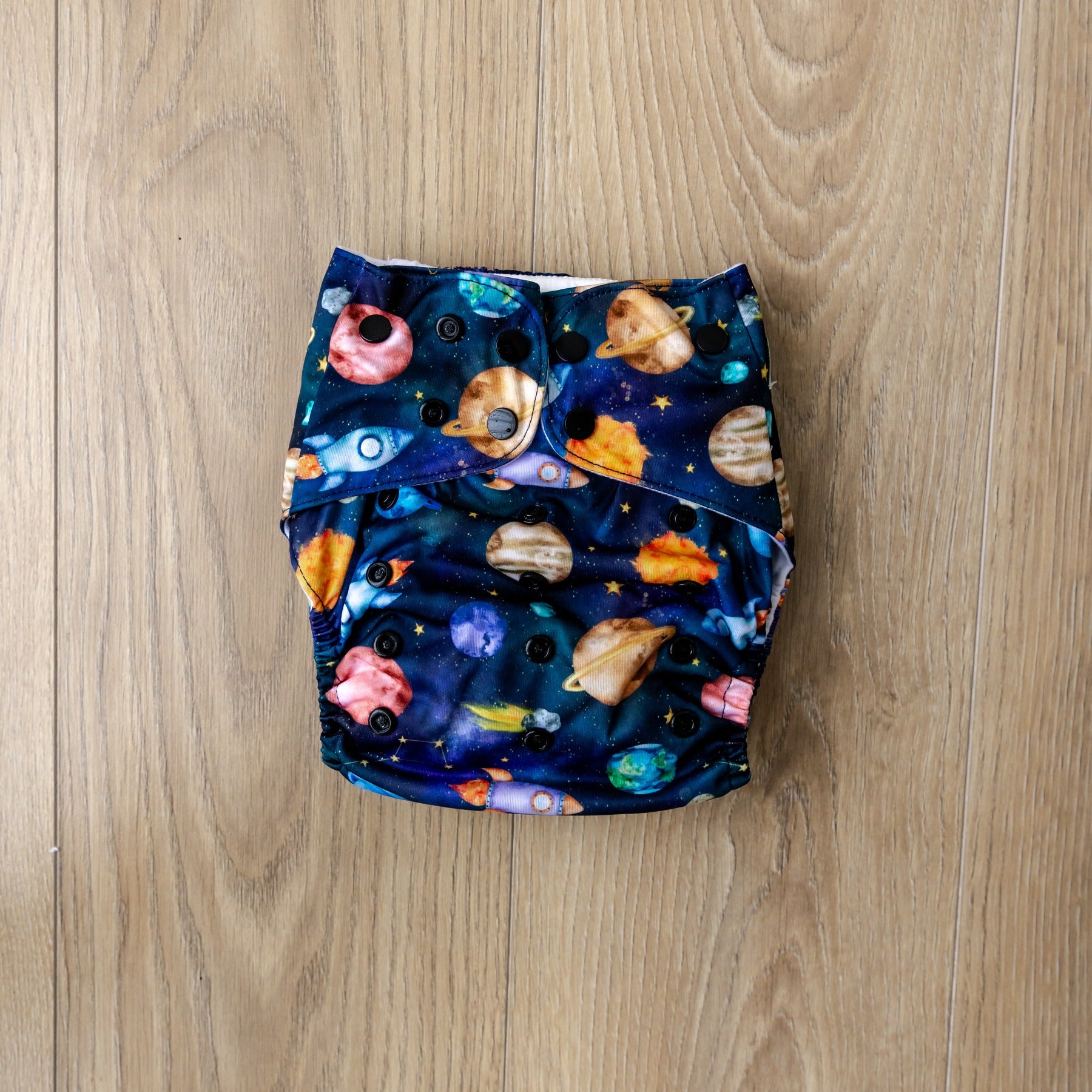 Bear & Moo Space Rockets Reusable Cloth Nappy | Large