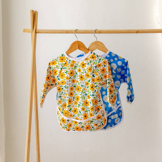 Bear & Moo Sleeved Bib | Spring Flora