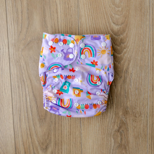 Bear & Moo Spring Garden Reusable Cloth Nappy | Large