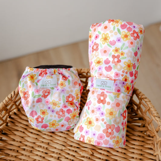 Summertime Floral Newborn Nappy