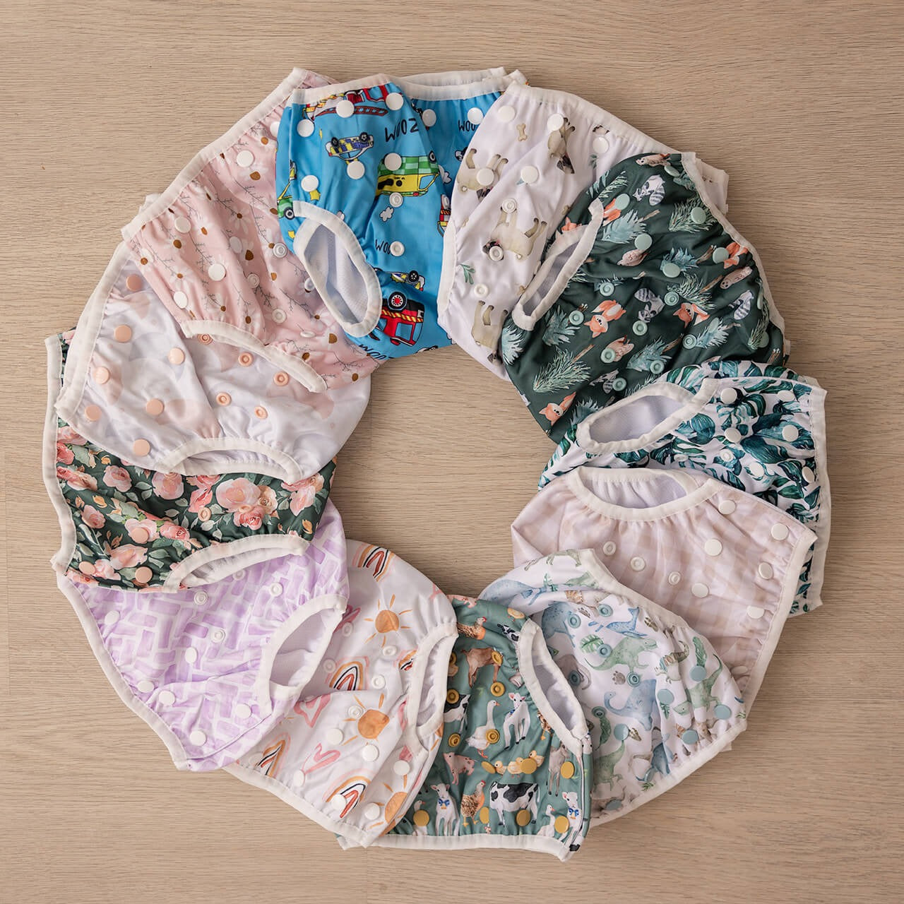 Bear & Moo Reusable Swim Nappy in Monstera