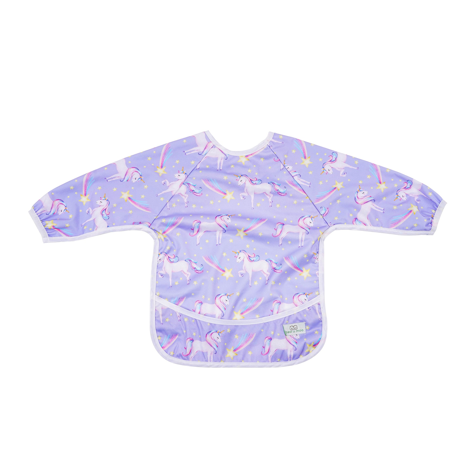 Bear & Moo Sleeved Bib in Unicorn Magic