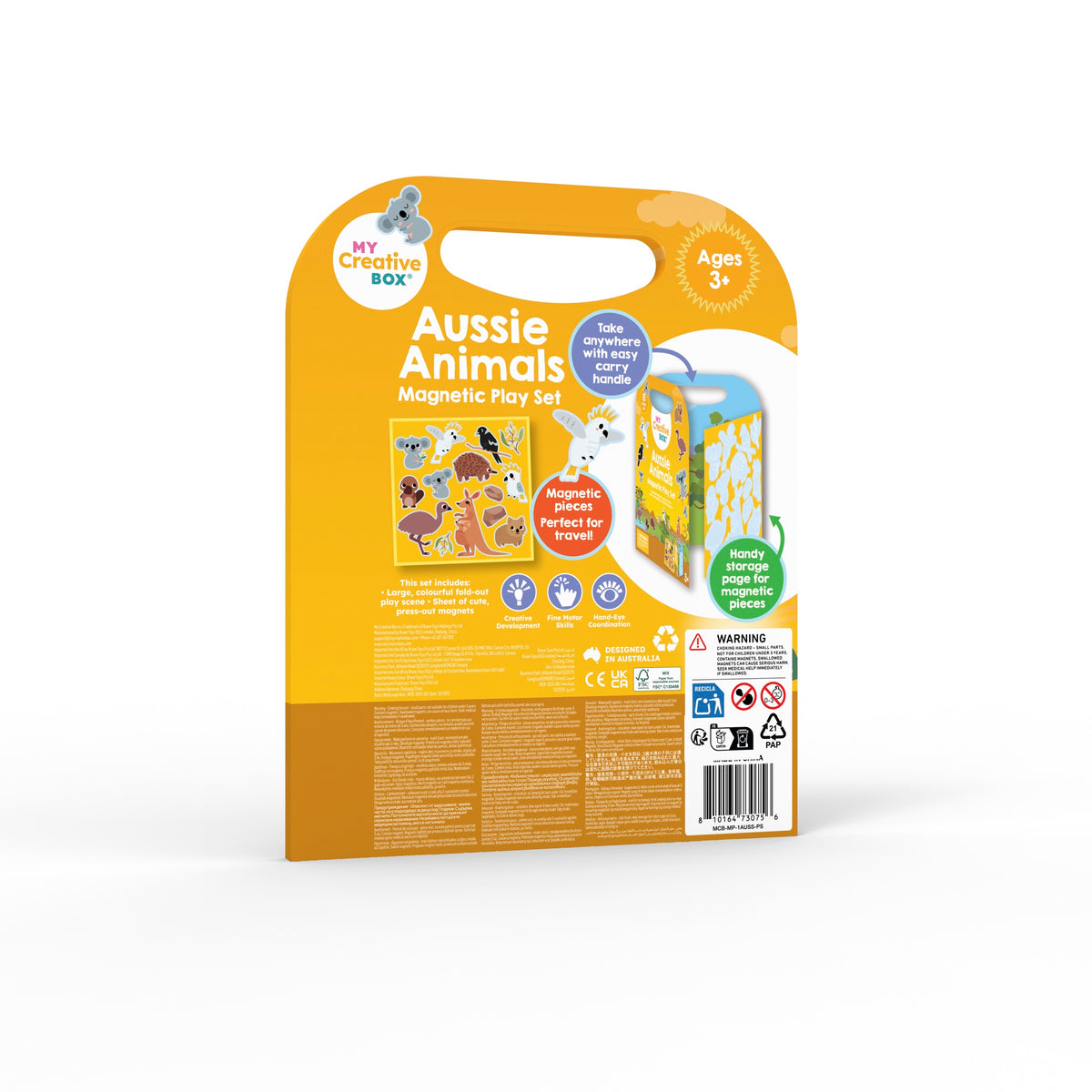 My Creative Box Aussie Animals Magnetic Play Set, back of box