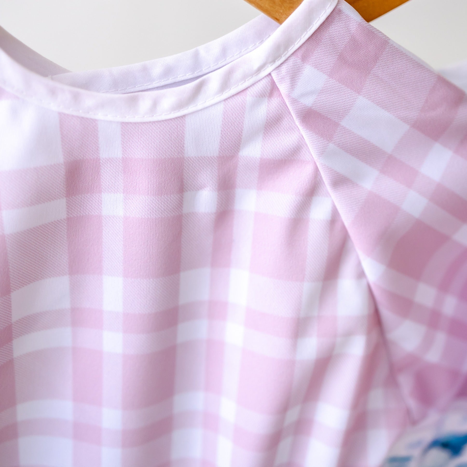 Bear & Moo Sleeved Bib | Blush Gingham