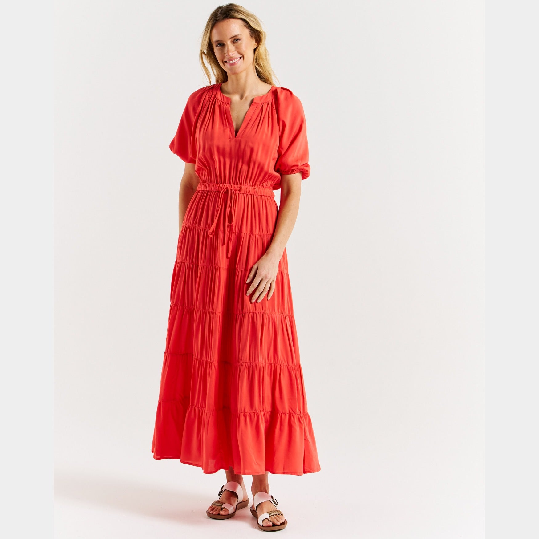 Betty Basics Aleja Dress | Fiesta Red available at Bear & Moo