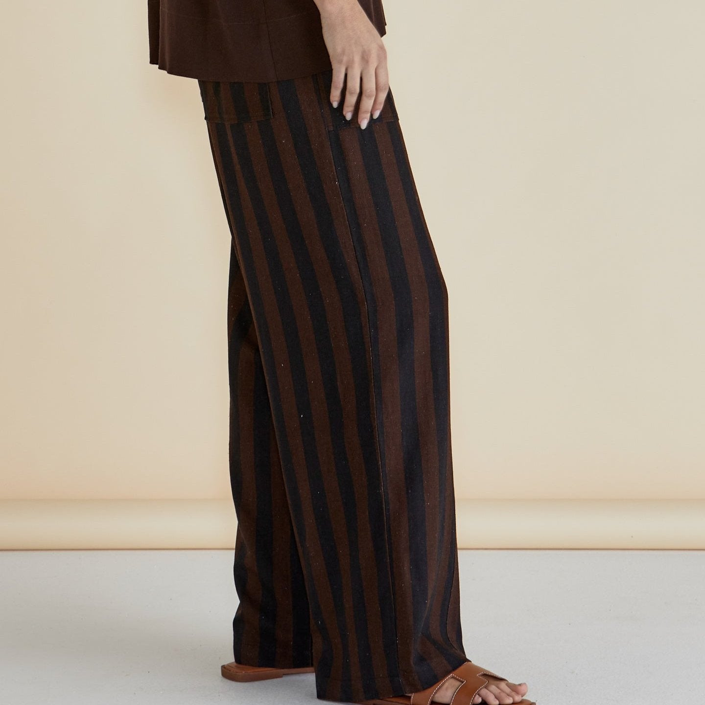 Betty Basics Tamara Pant in Chocolate Stripe available at Bear & Moo