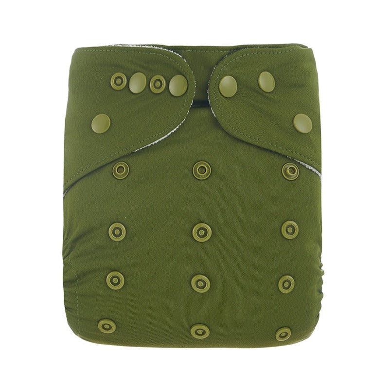 One Size Fits Most Reusable Cloth Nappy in Olive by Bear and Moo